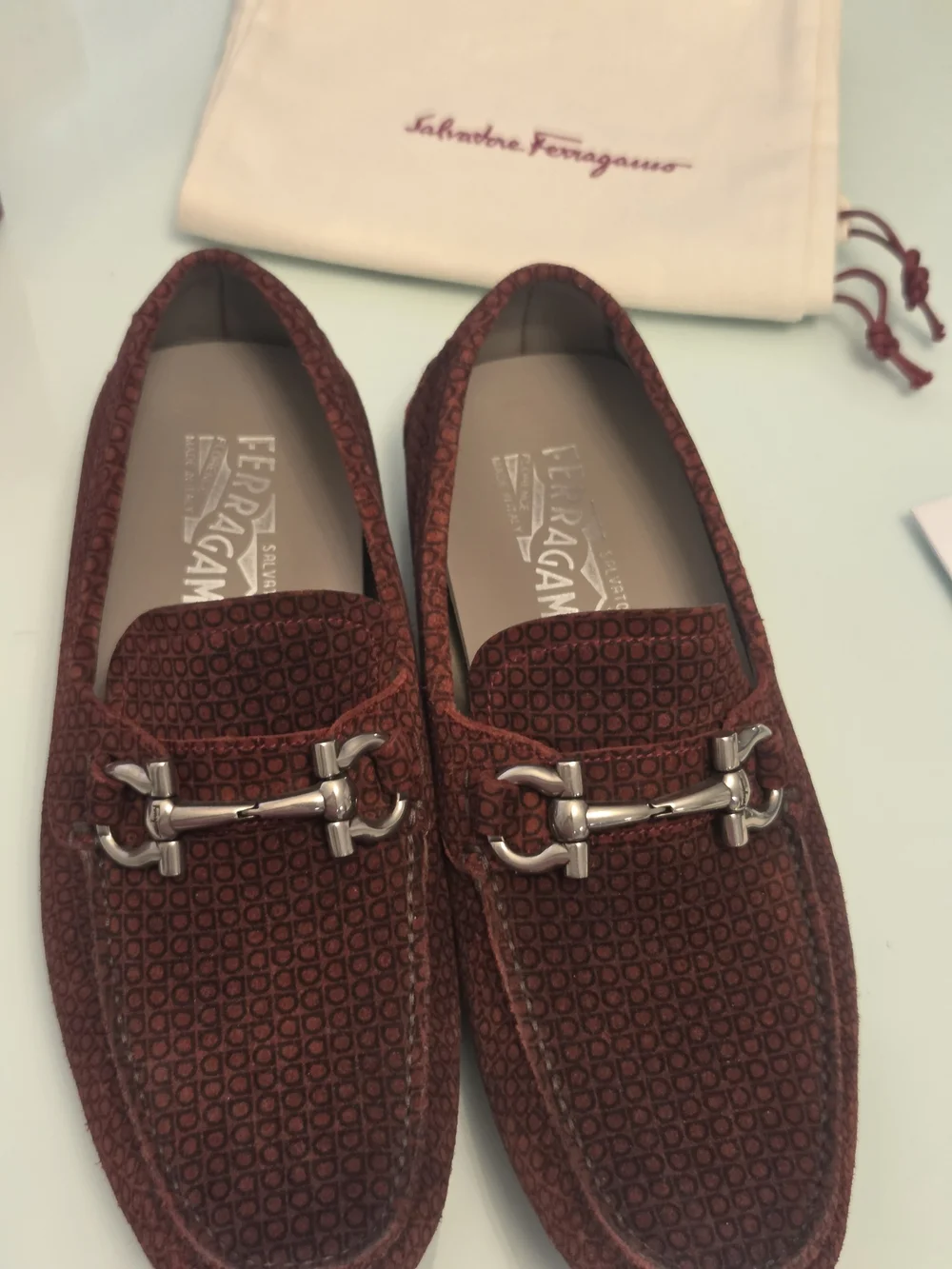 Salvatore Ferragamo Men’s Red Leather Bit Loafers Size 5.5 EE